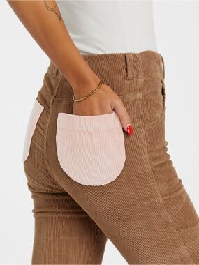 Hammies Bell Bottom Corduroy Flare Pants with Contrast Pockets